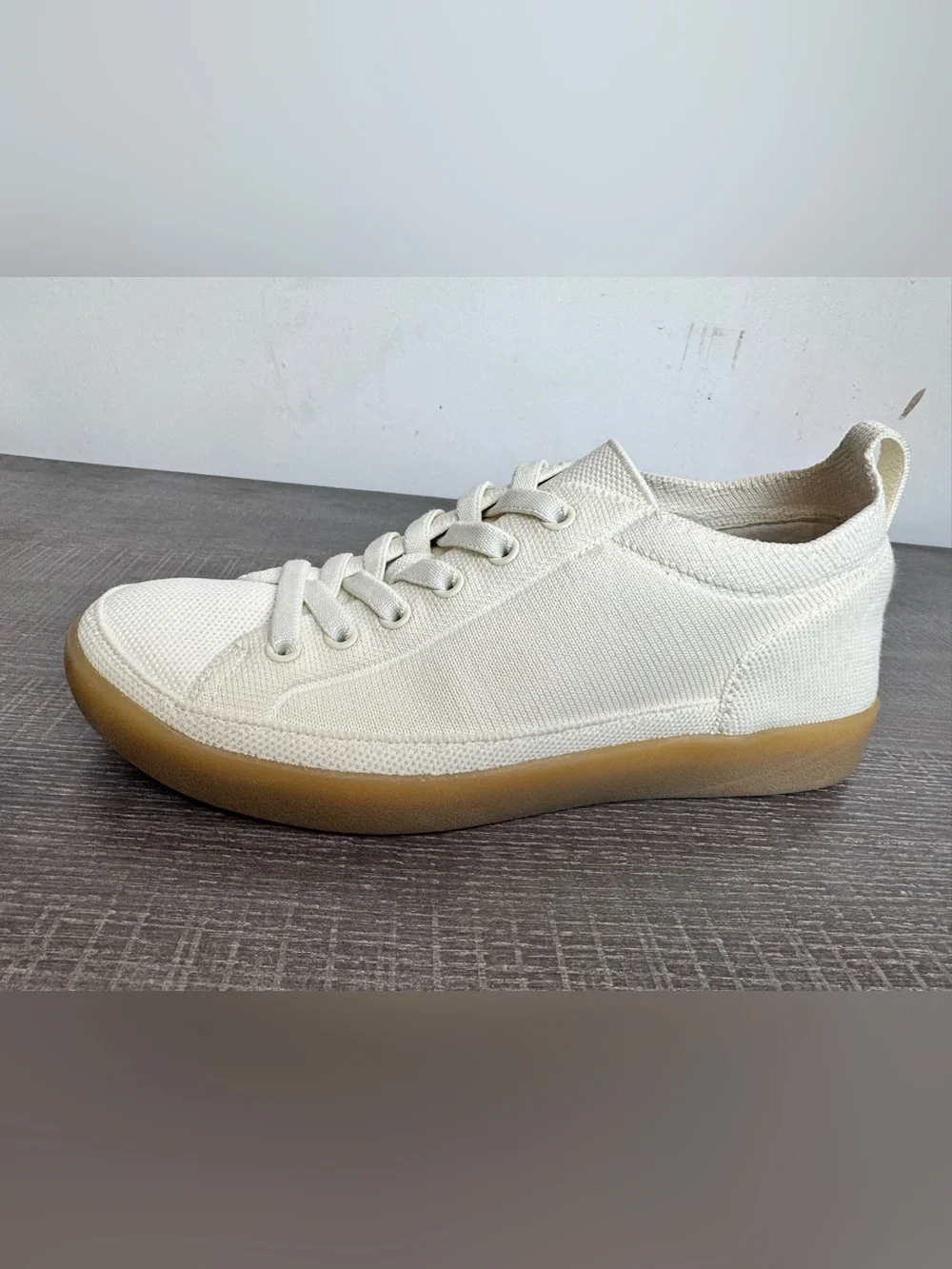 Vionic Cream Canvas Lace-Up Flats with Gum Soles
